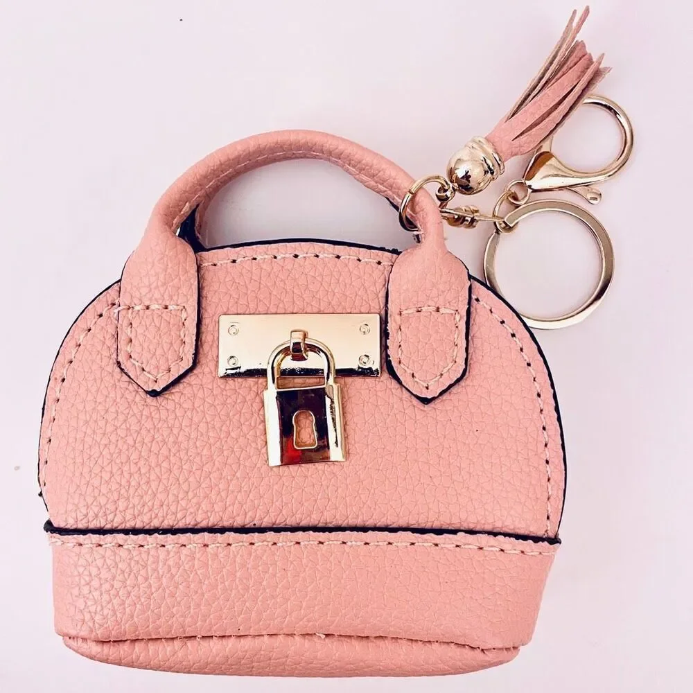 NWT Gorgeous Pink Pu Leather Purse Bag Charm Lobster Keyring Keyholder Keyring